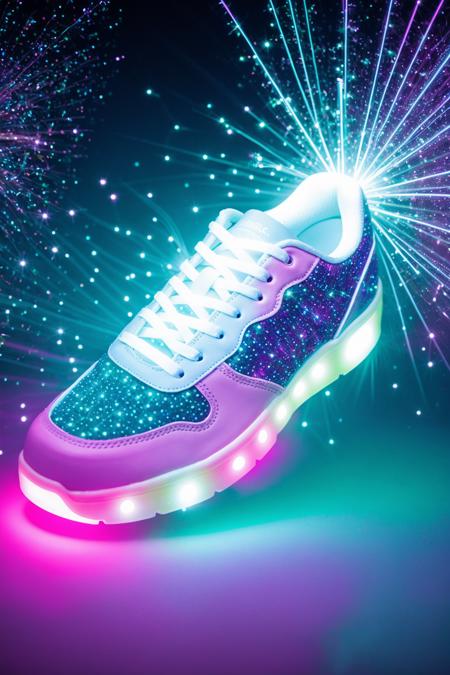 00032-sneakers, bioluminescent, bright luminescence white light, made out of light beams, bubbles, particles, sparkles, glitch_.png